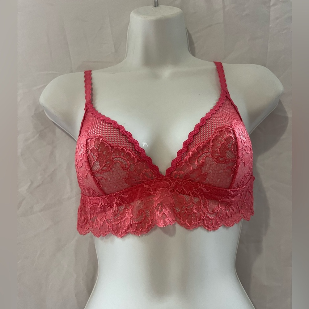 Stella McCartney Pink Lace Bralette Mesh Floral Medium